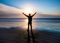 sunrise and man